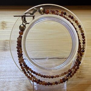 Dainty Hessonite Handmade Bracelet